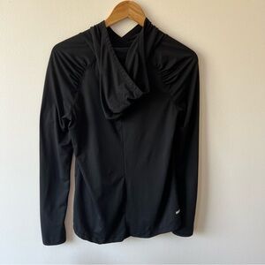 Danskin Now Long Sleeve Mock Neck Hooded Active Thumbholes Black Sz S